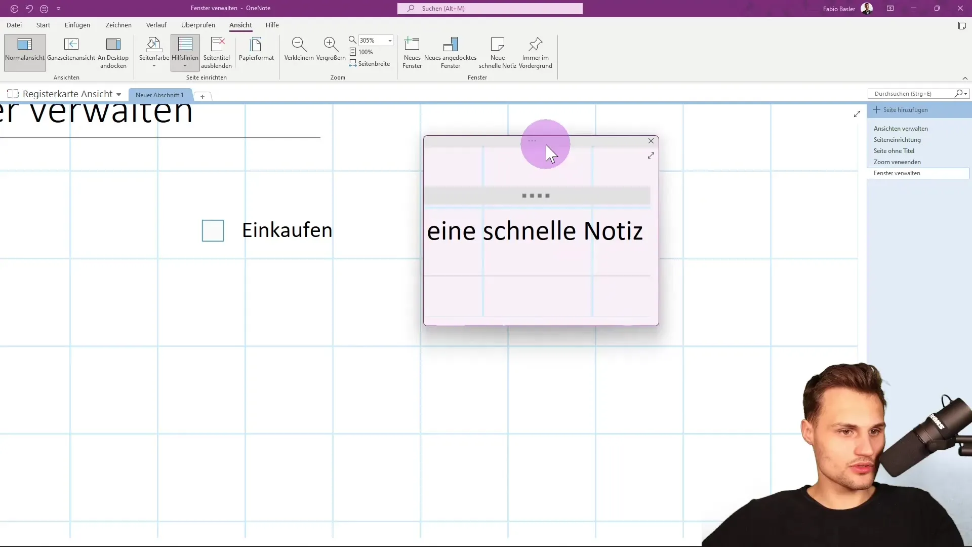 Penggunaan optimal dari jendela di Microsoft OneNote