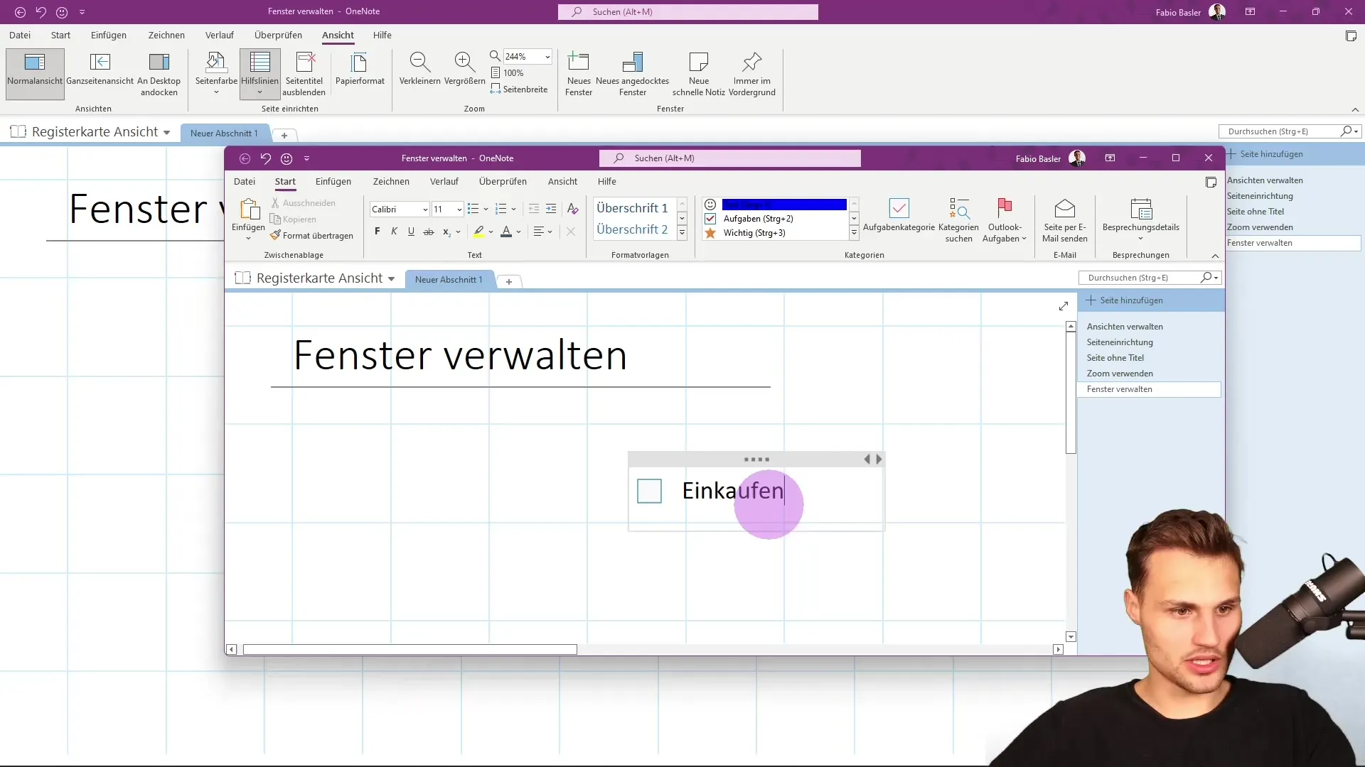 Optimal use of windows in Microsoft OneNote