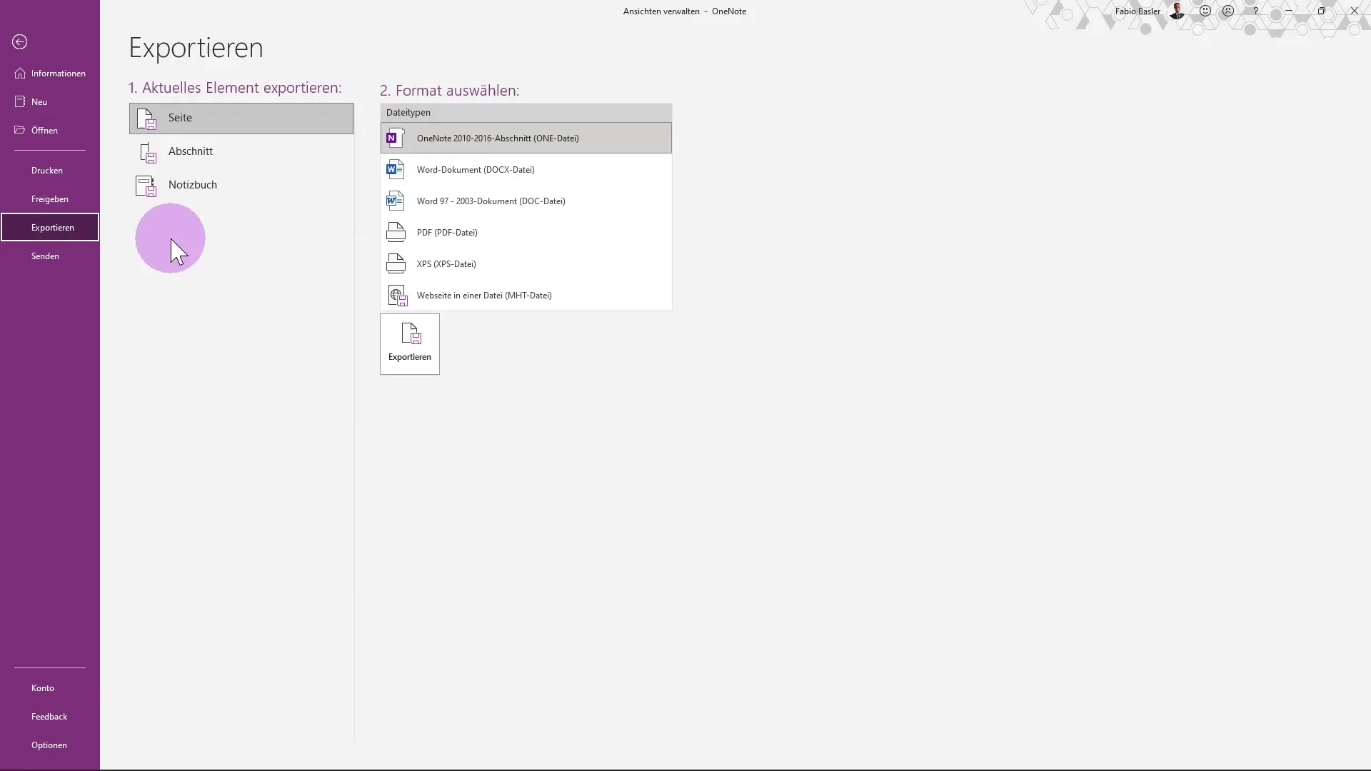 Exporter efficacement des pages OneNote - Guide pour les utilisateurs