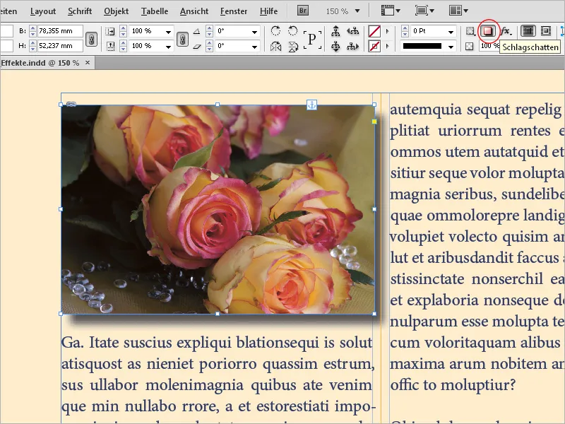 Dodajanje učinkov v InDesign