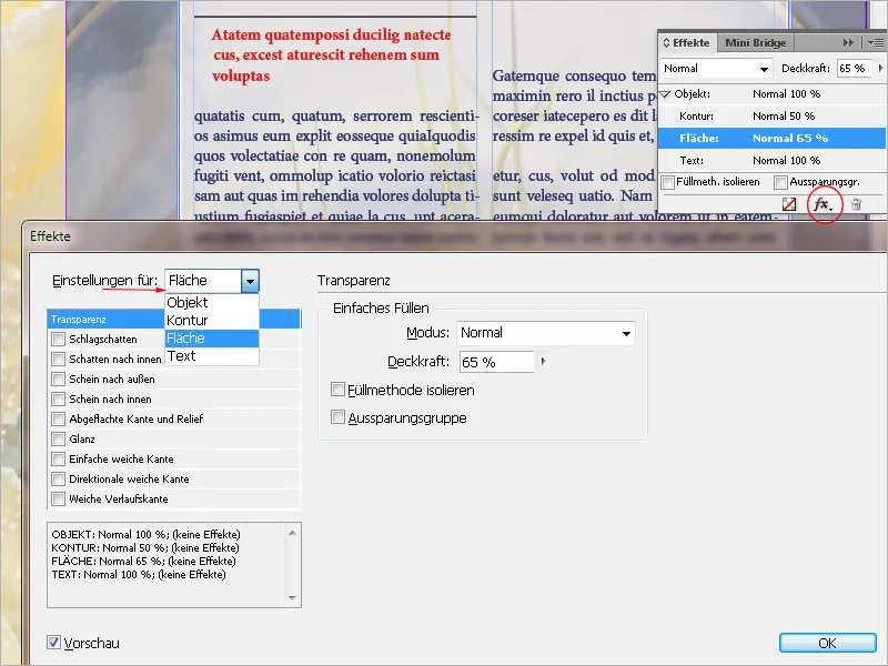 Objekte mit Effekten versehen in InDesign