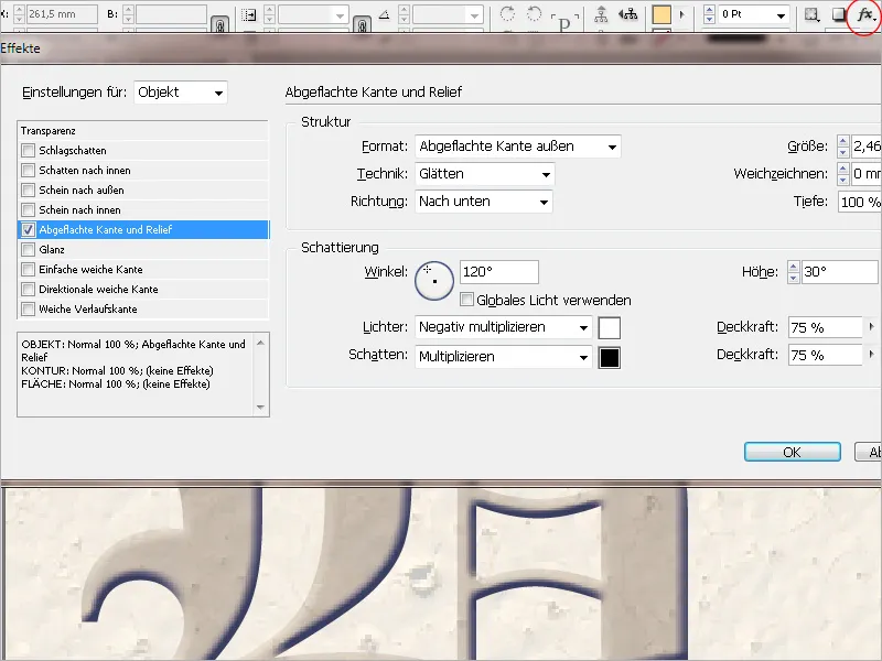 Objekte mit Effekten versehen in InDesign