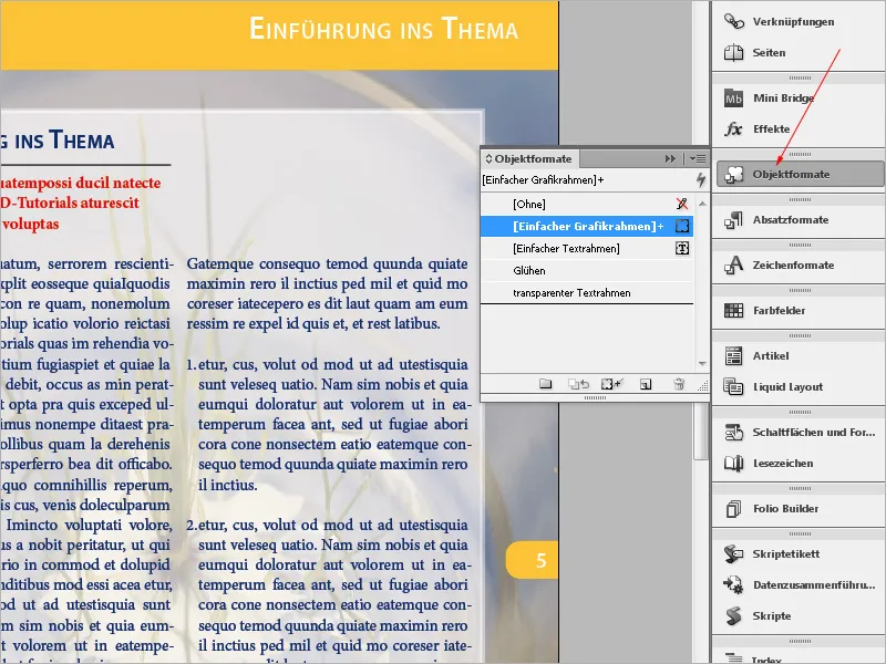 Šablony úprav v programu InDesign