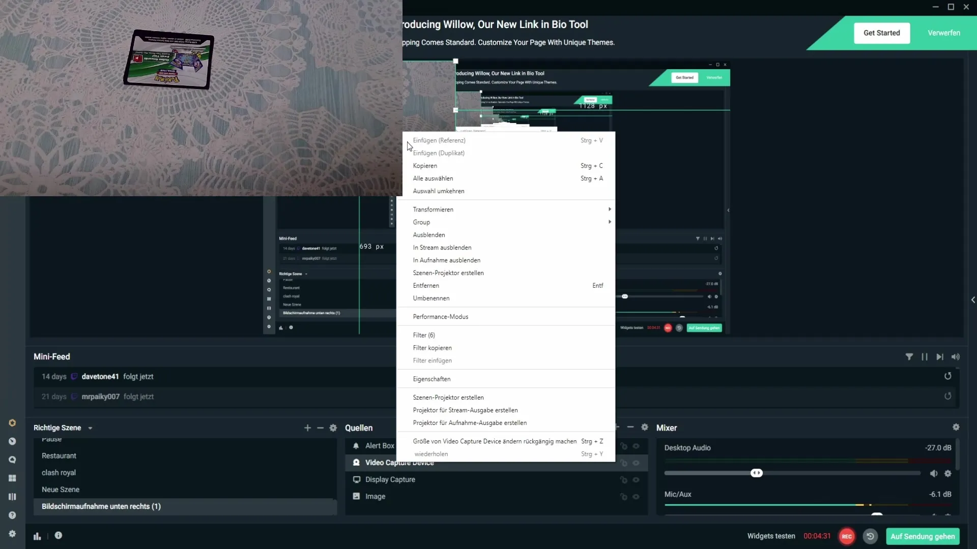 Rotasi gambar 180° yang efektif dalam Streamlabs OBS