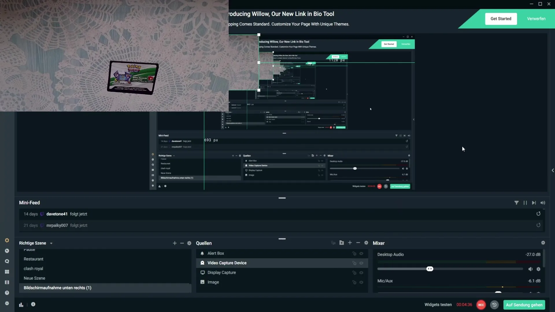 Bilde i Streamlabs OBS en effektiv 180° rotasjon