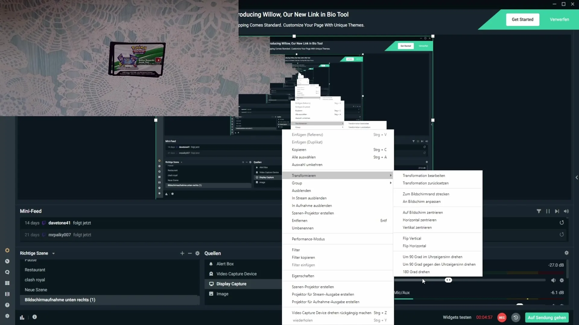 Bilde i Streamlabs OBS effektiv 180° vending