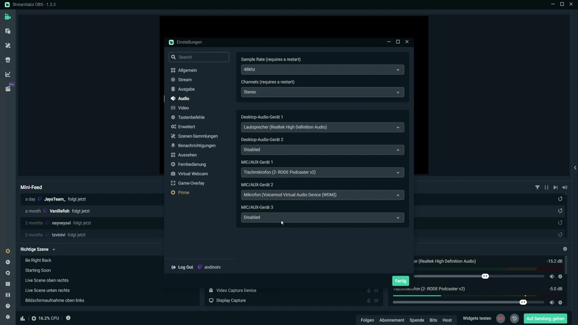 Menghindari masalah audio di Streamlabs OBS: Mencegah mendengar ganda