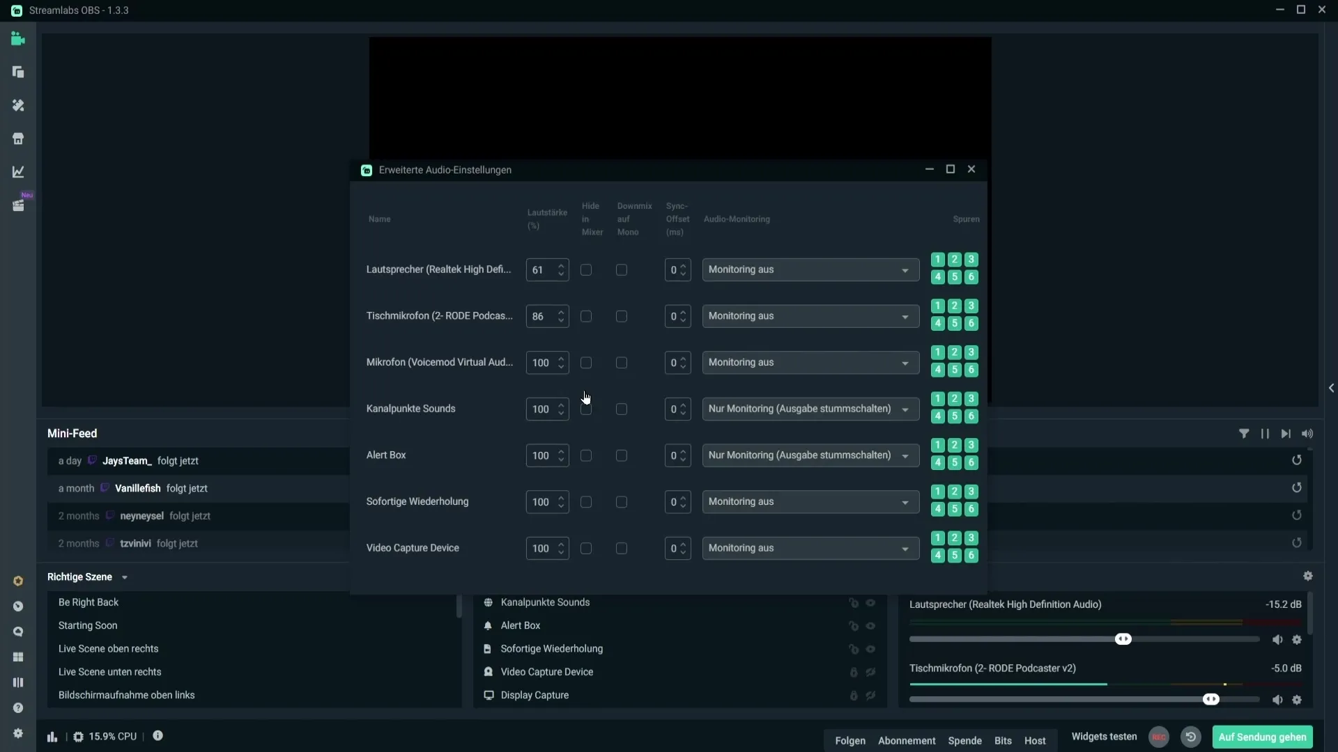 Menghindari masalah audio di Streamlabs OBS: Mencegah mendengar ganda