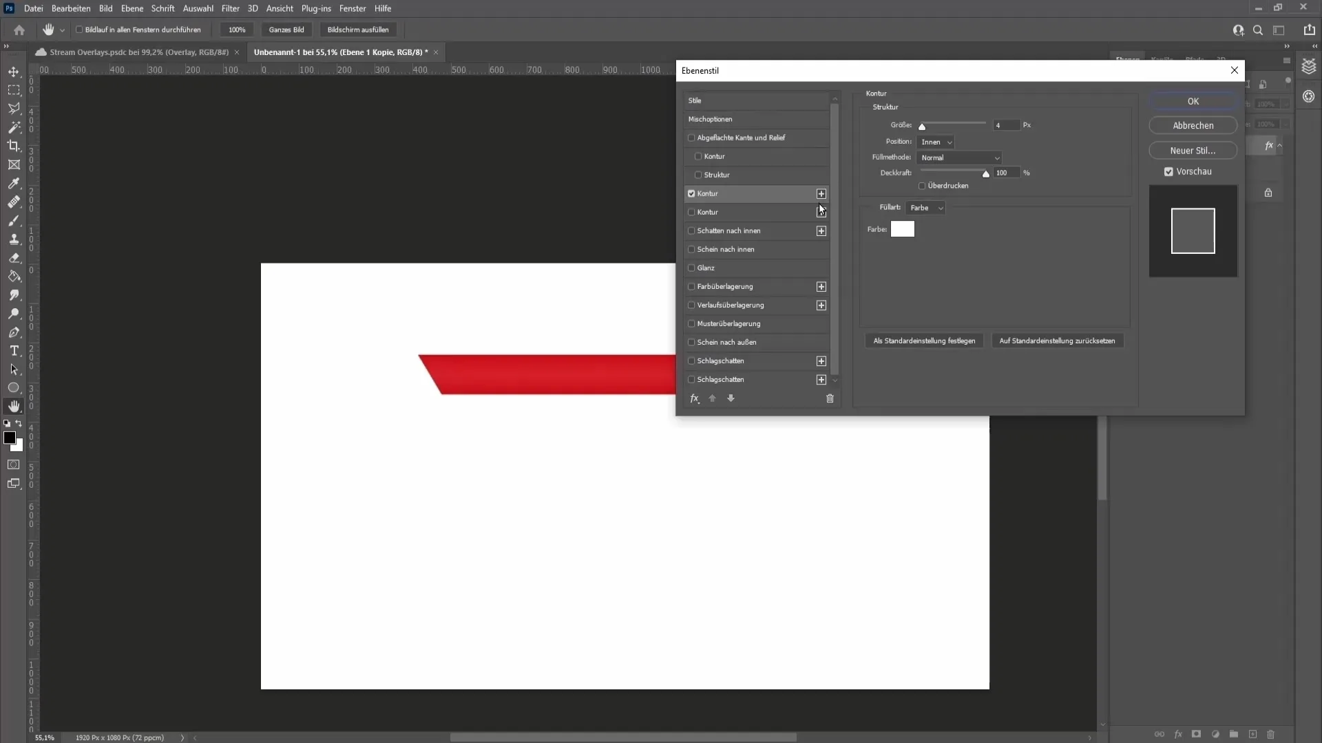 Membuat overlay profesional untuk siaran langsung di Photoshop