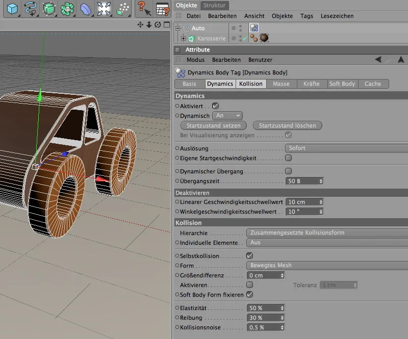 Novinky v Release 12 - motory a konektory - offroadový vložek s dreveným autem.