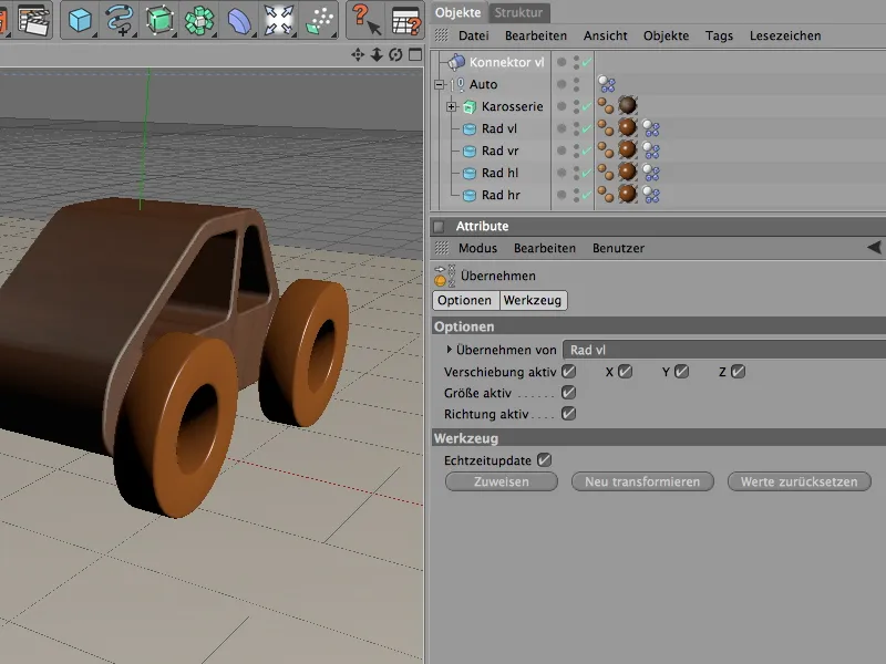 Neu in Release 12 - Motoren und Konnektoren - Offroadeinlage mit dem Holzauto