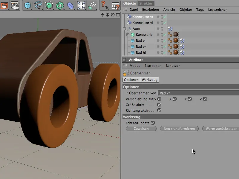 Neu in Release 12 - Motoren und Konnektoren - Offroadeinlage mit dem Holzauto