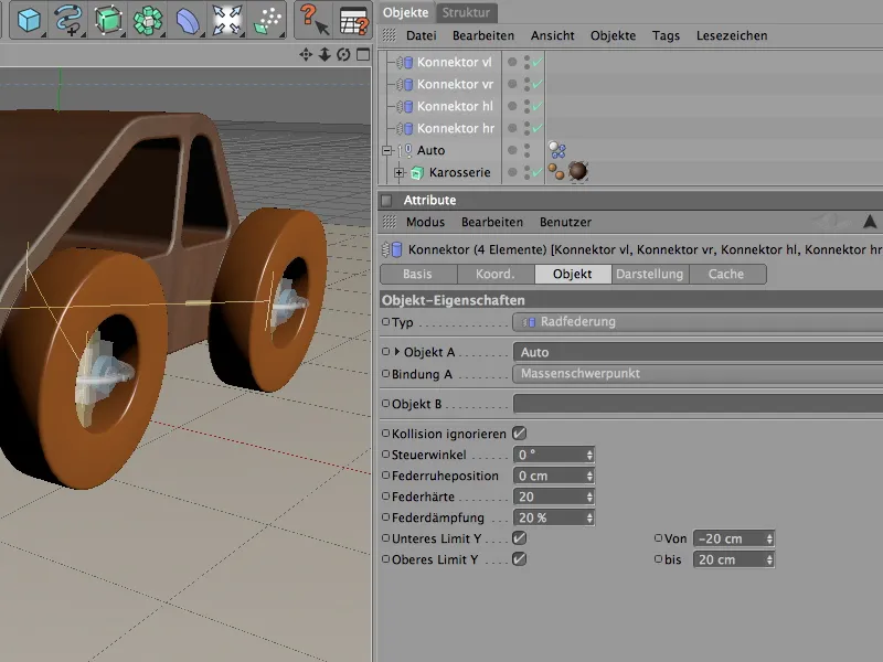 Neu in Release 12 - Motoren und Konnektoren - Offroadeinlage mit dem Holzauto