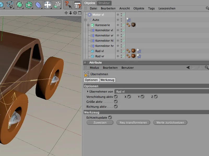 Neu in Release 12 - Motoren und Konnektoren - Offroadeinlage mit dem Holzauto