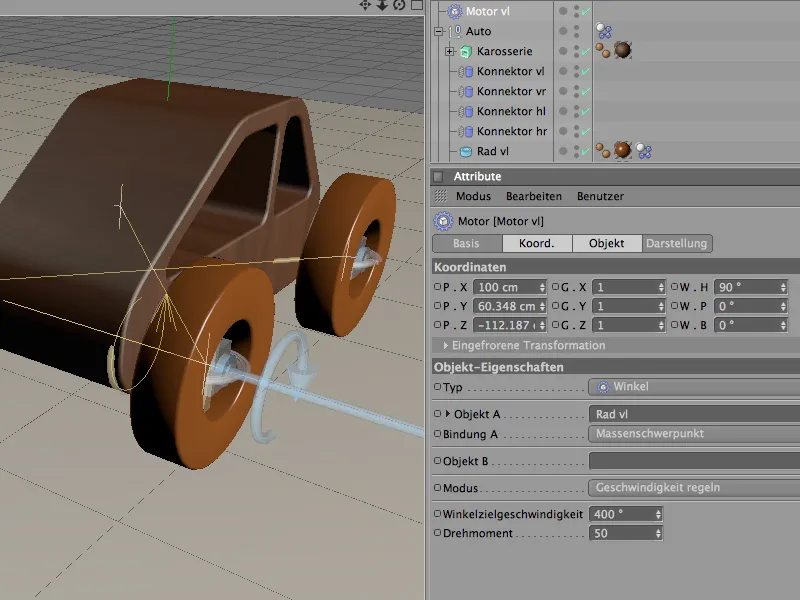 Novinka v Release 12 - Motory a konektory - terénní vložka s dřevěným autem.