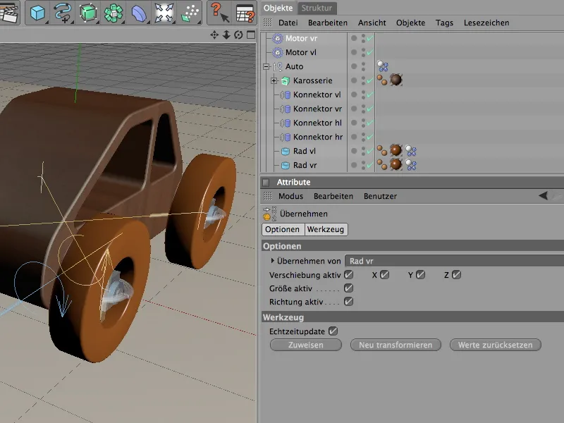 Neu in Release 12 - Motoren und Konnektoren - Offroadeinlage mit dem Holzauto