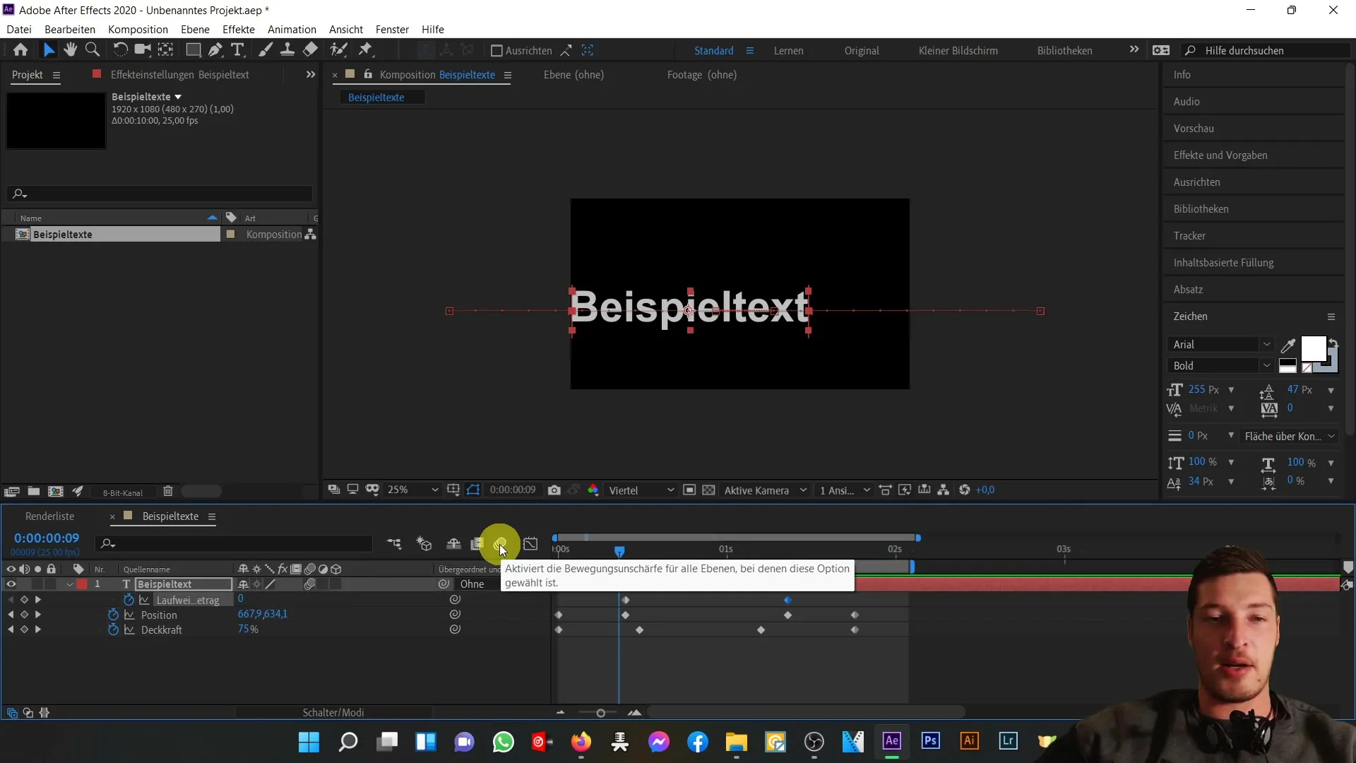 Textová animace a Motion Blur v programu After Effects snadno provedena