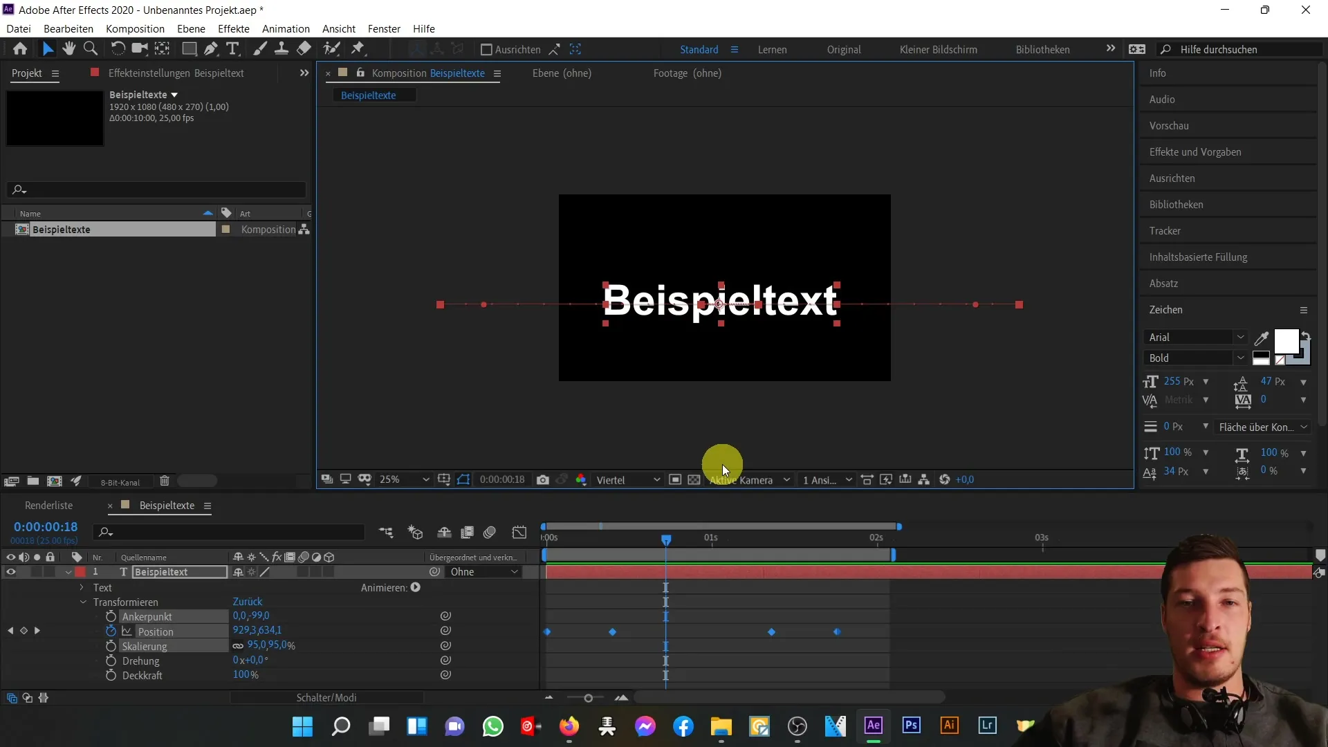 Animace textu a rozmazání pohybu v programu After Effects - snadné