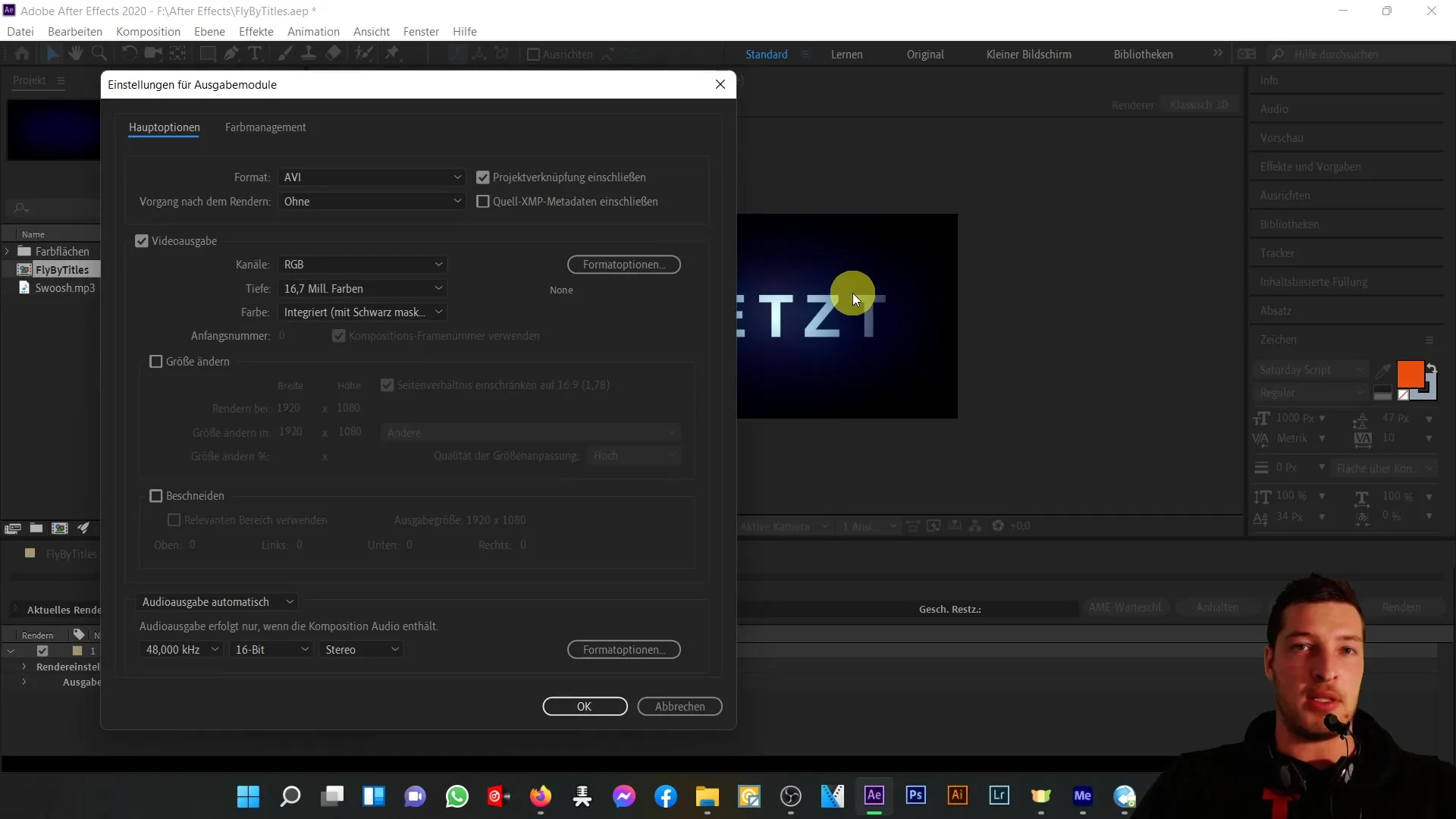 Efektivní export videí v programu After Effects