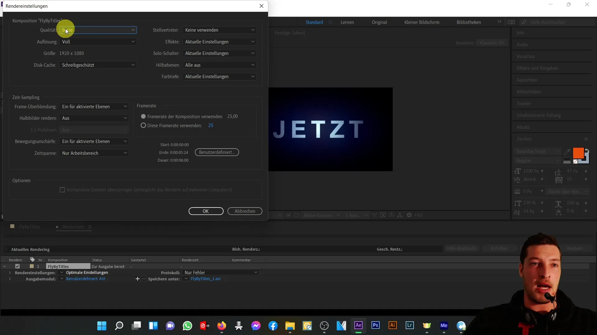 Efektivní export videí v programu After Effects