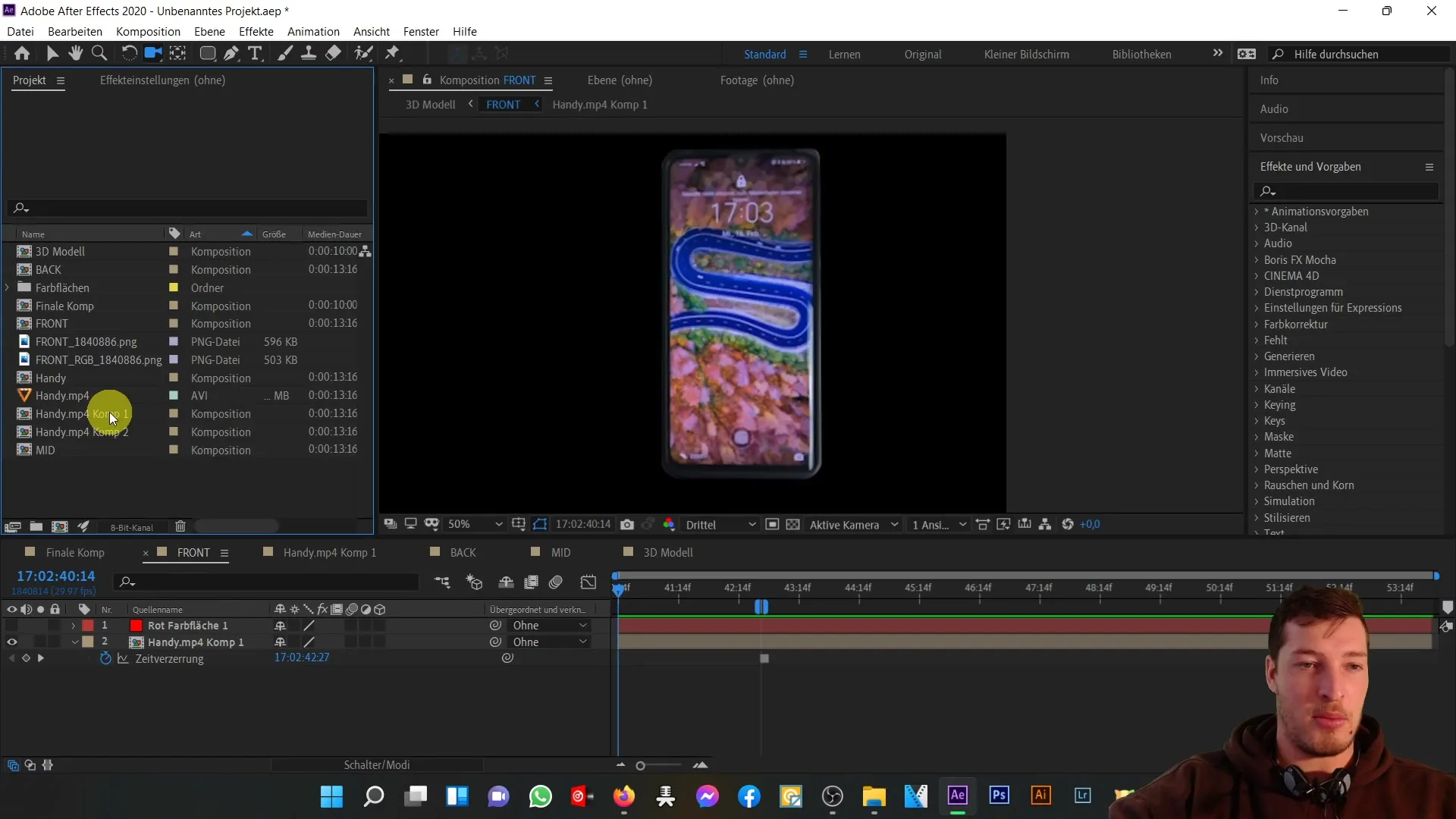 3D-mobiltelefon i After Effects: Optimering genom justeringar