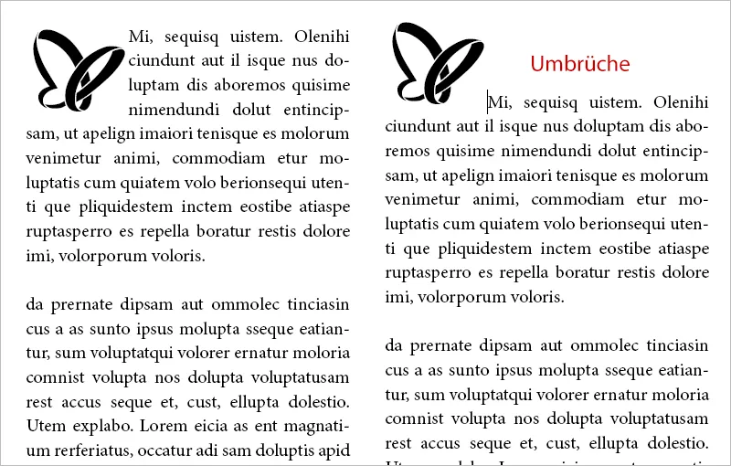 Opret initialer i InDesign.