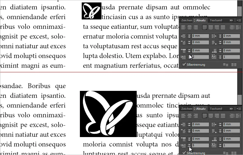 Vytvoření iniciál v programu InDesign.