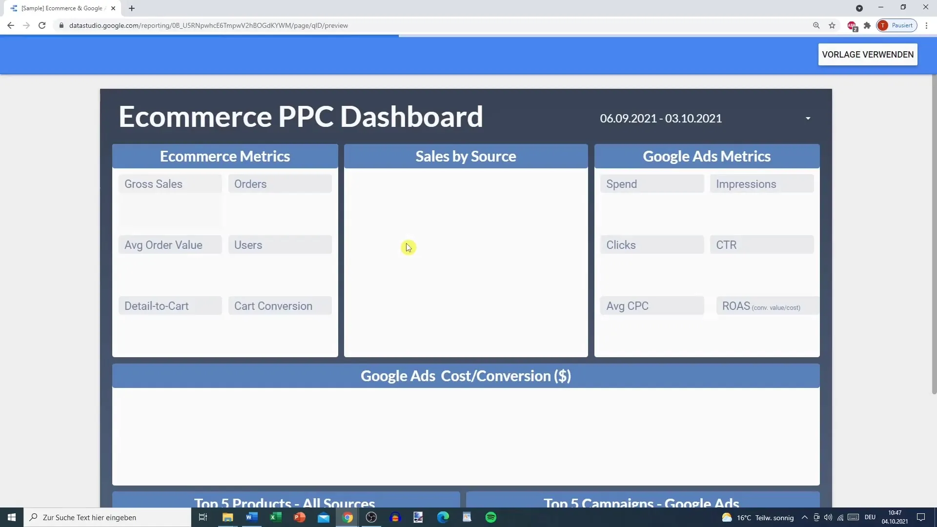 Utiliser efficacement les modèles dans Google Data Studio