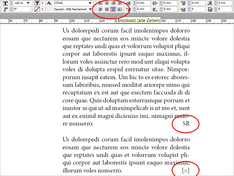 La justification dans InDesign