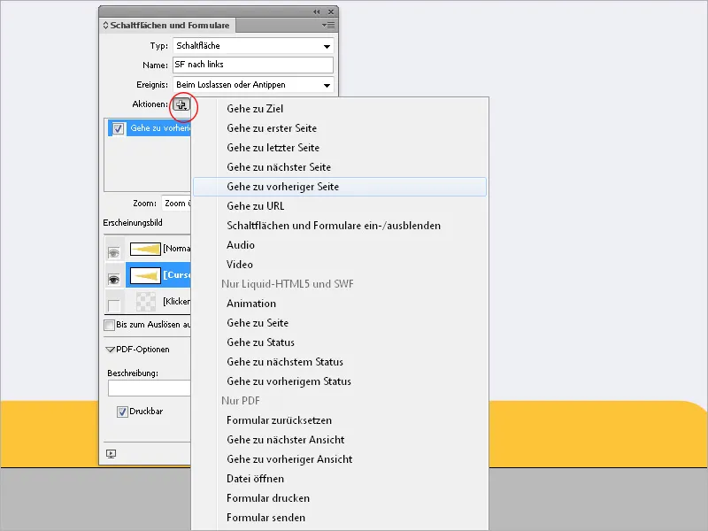 Schaltflächen und Links in InDesign