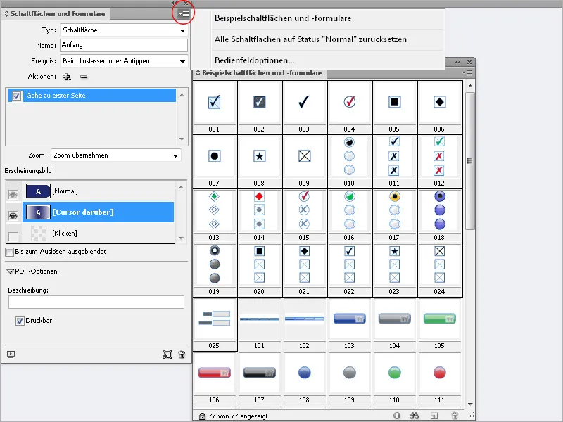 Schaltflächen und Links in InDesign