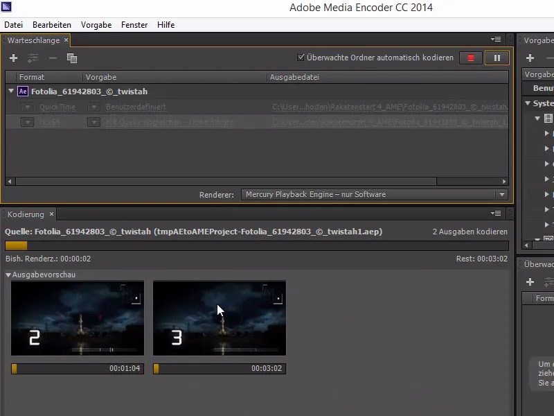 Dicas e truques para o fluxo de trabalho no After Effects: renderização no Media Encoder.