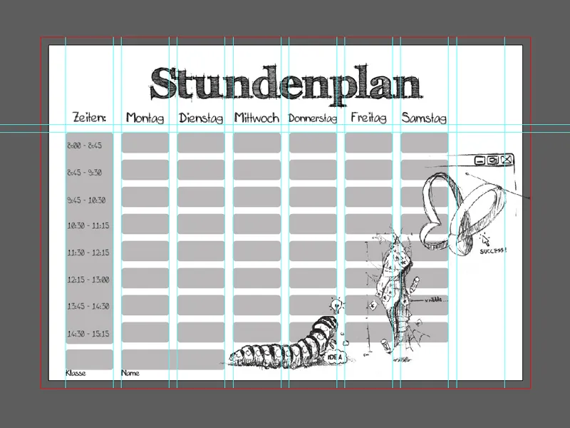 Stwórz plan zajęć w programie Illustrator.