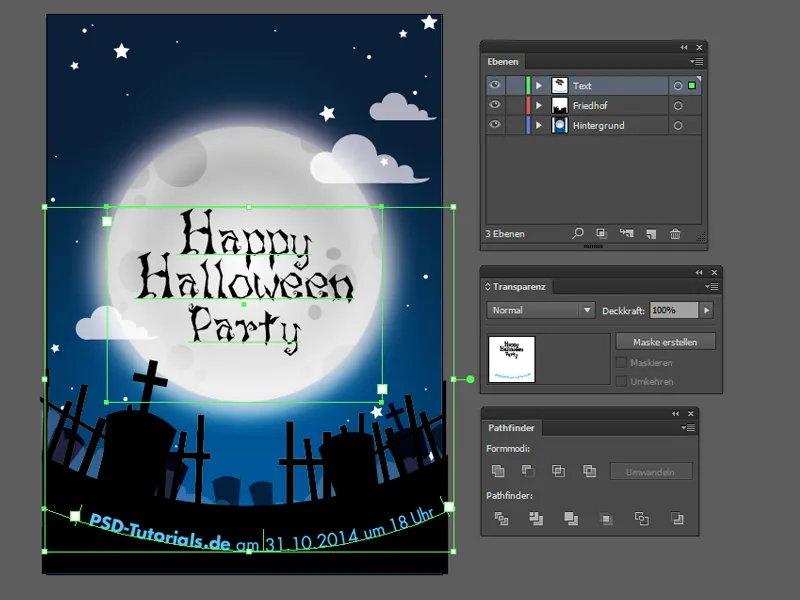 Create a Halloween invitation card - for beginners