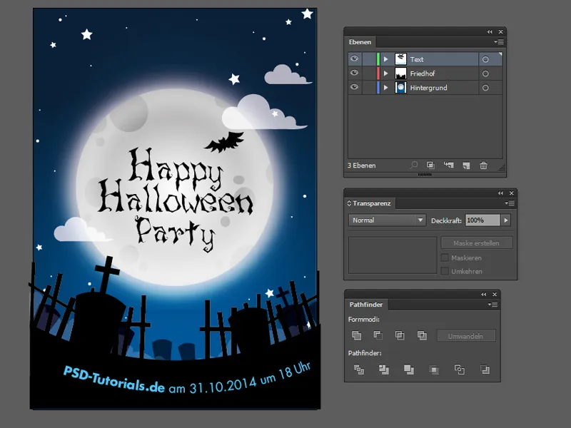 Create a Halloween invitation card - for beginners