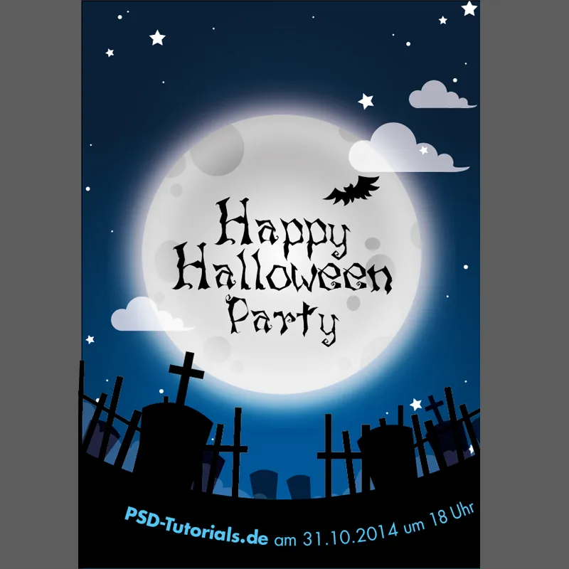 Create a Halloween invitation card - for beginners