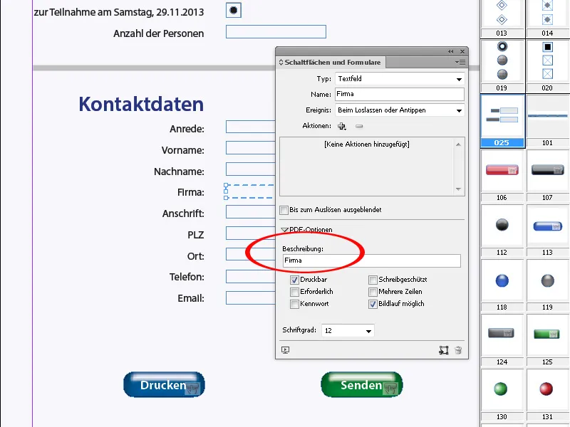 Tworzenie interaktywnych formularzy w programie InDesign