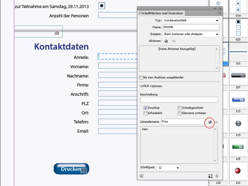 Vytváranie interaktívnych formulárov v programe InDesign