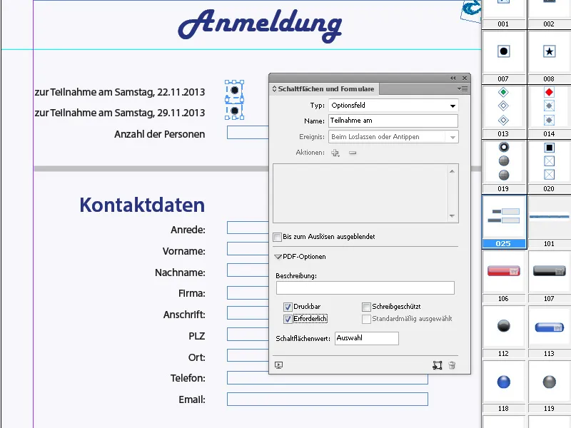 Tworzenie interaktywnych formularzy w programie InDesign