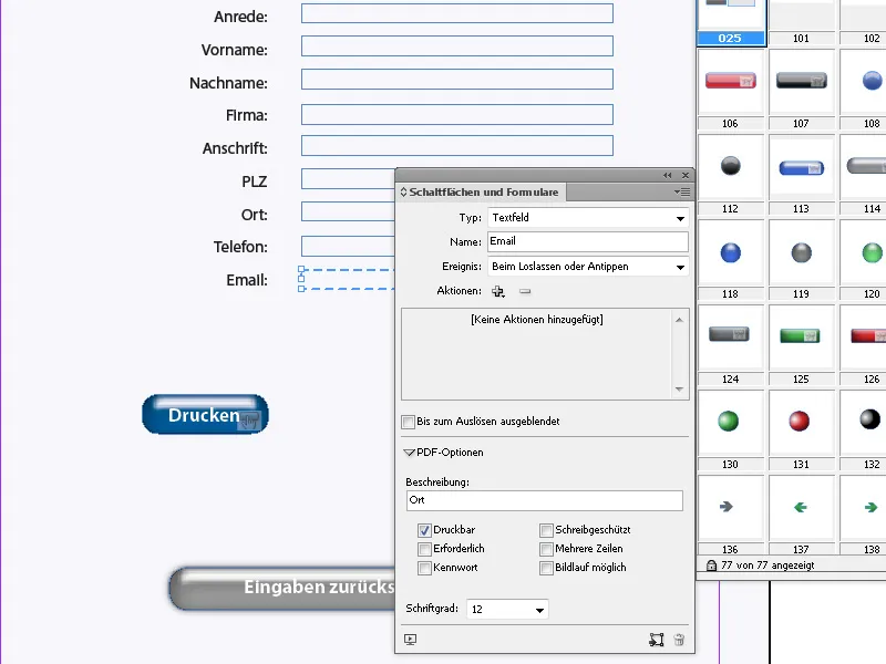 Tworzenie interaktywnych formularzy w programie InDesign