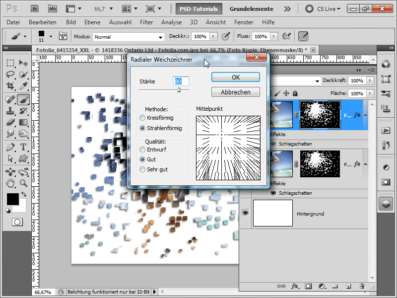 Vykurované fragmenty z fotografie