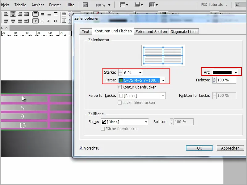 Porady i sztuczki dotyczące programu Adobe InDesign: Tworzenie transparentnych kontur w tabelach.