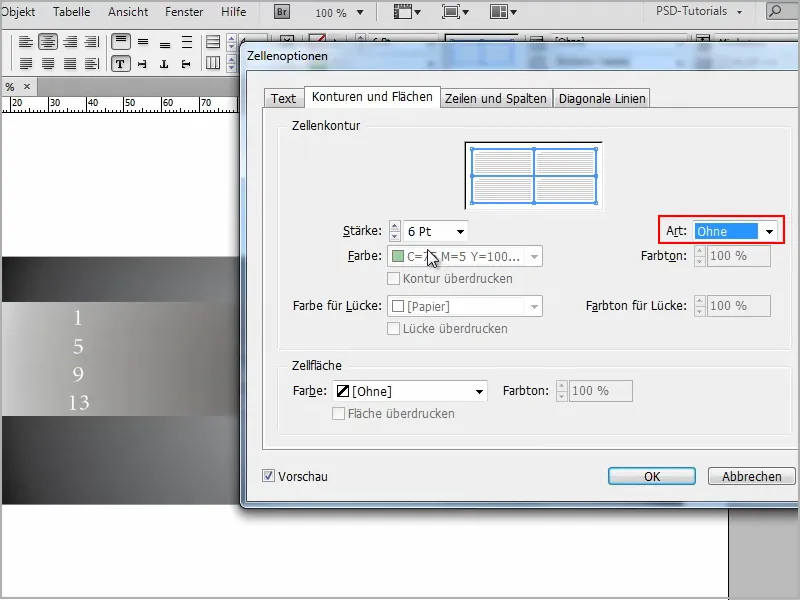 Astuces et conseils pour Adobe InDesign : Créer des contours transparents dans les tableaux.