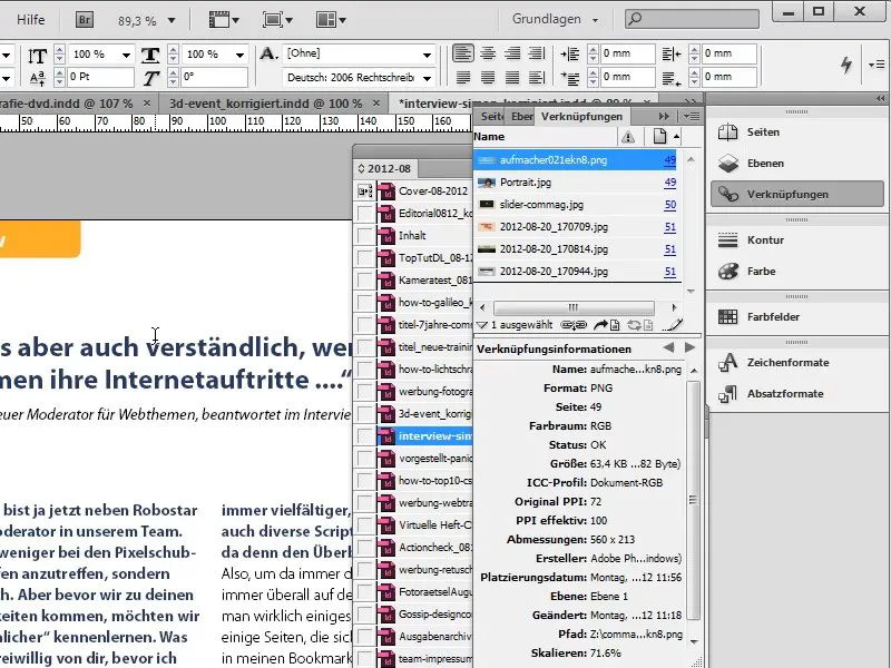 Magazin in Adobe InDesign erstellen - Das Commag - Teil 01