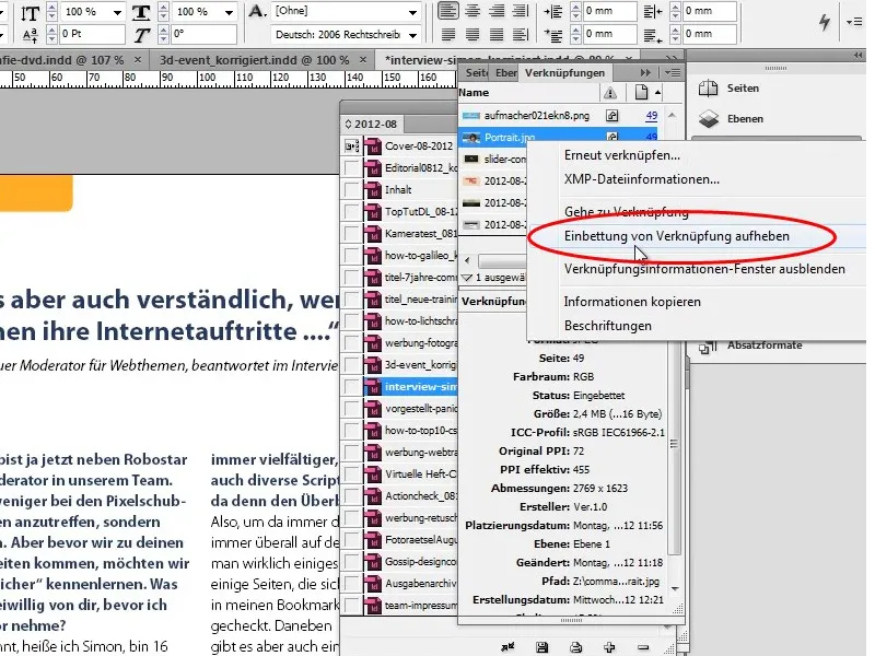 Magazin in Adobe InDesign erstellen - Das Commag - Teil 01