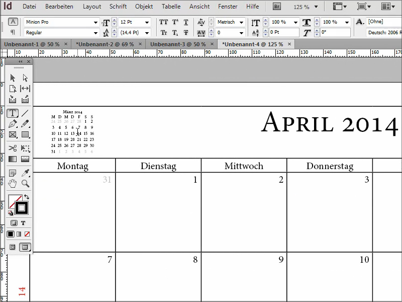 Adobe InDesign: Kalender erstellen in nur 1 Minute