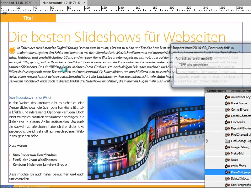 Tipy & triky k programu Adobe InDesign: Importování vícestránkových PDF souborů.