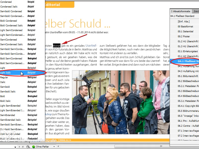 Patarimai ir gudrybės naudojant „Adobe InDesign“: leiskite rodyti formato skirtumus spustelėjus.