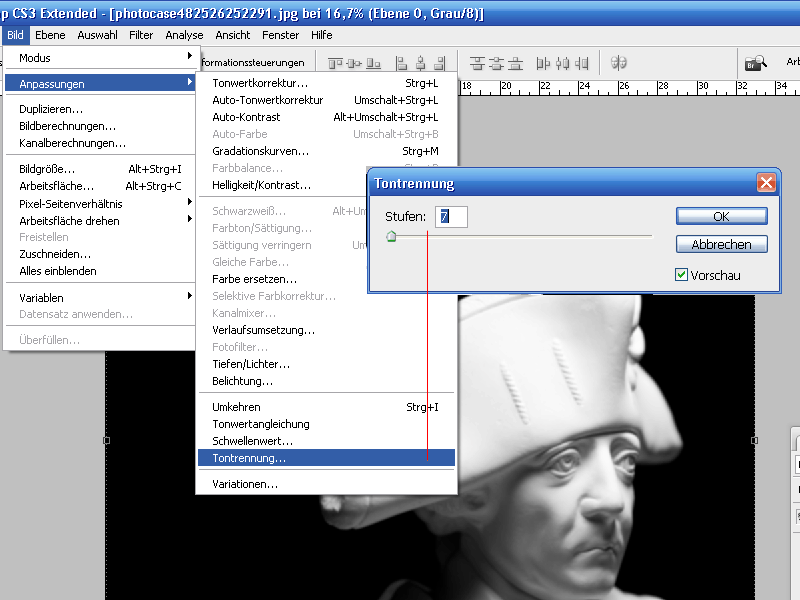 Kreuzschraffur erstellen ohne Filter