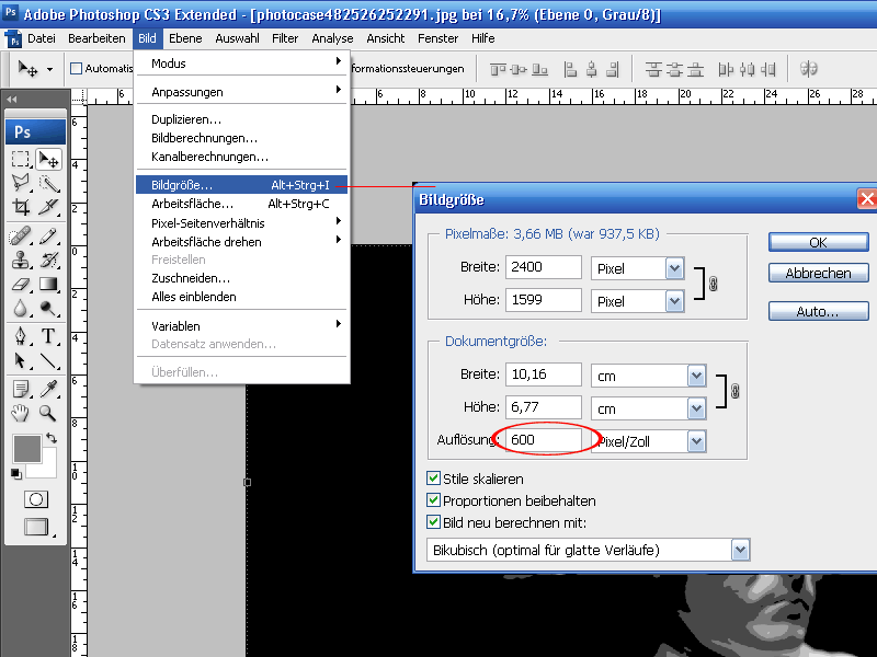 Kreuzschraffur erstellen ohne Filter